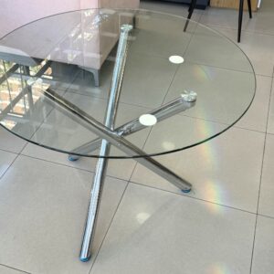 Mesa redonda de vidrio